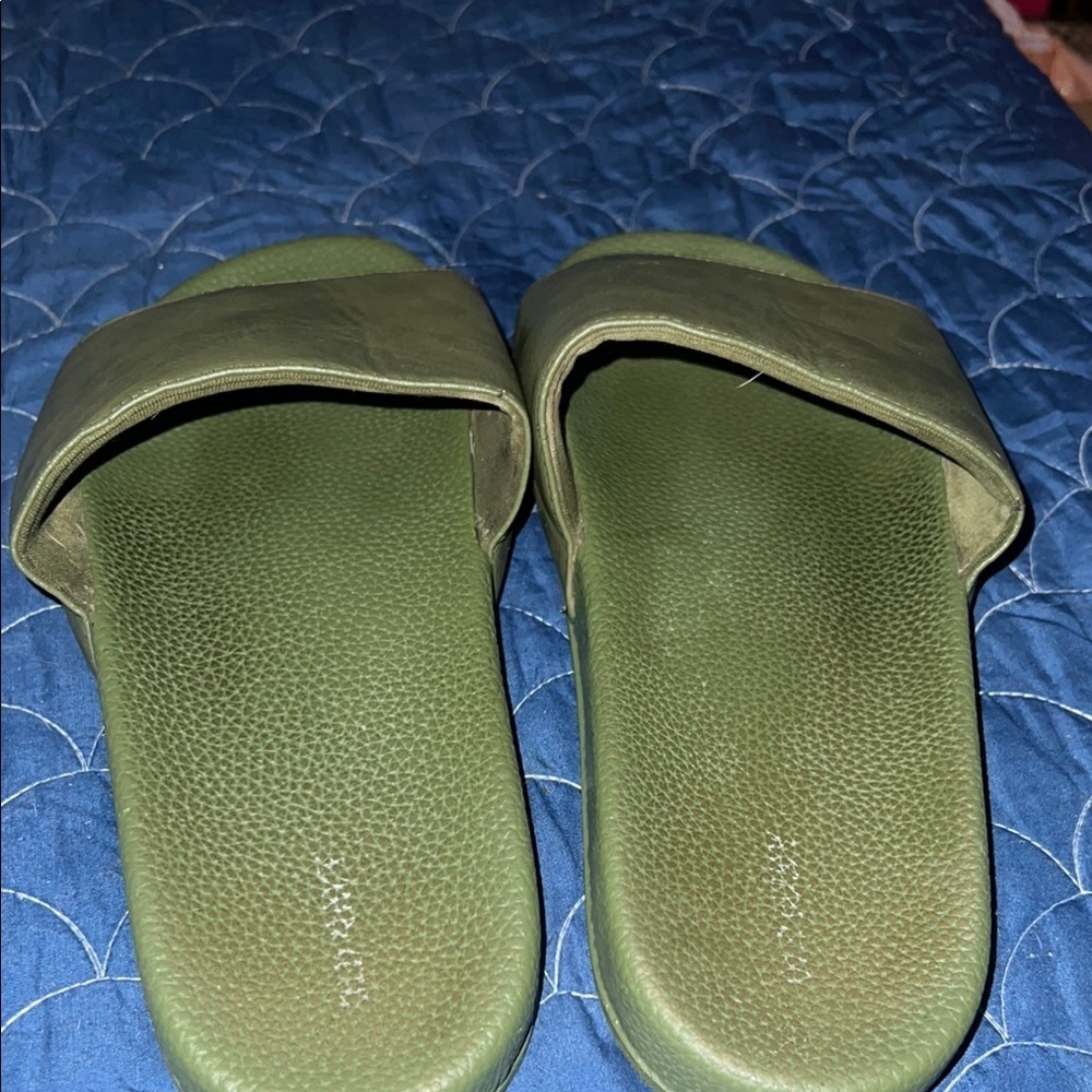 Green Slide Sandals - Picture 2 of 4